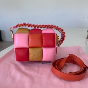 Kate Spade Red and Pink Quilted Crossbody Bag
